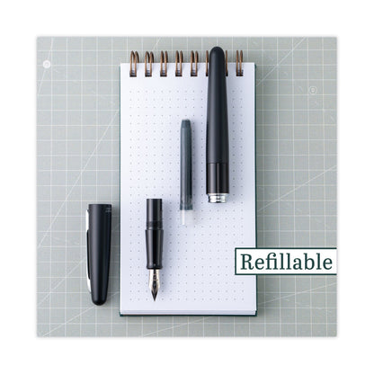 Pilot MR Metropolitan Collection Fountain Pen, Medium 1 mm, Black Ink, Black