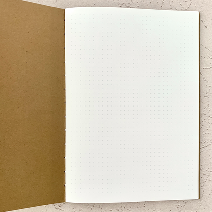 A5 Dot Grid Travelers Notebook Insert – Fountain Pen Friendly, Hand-Stitched Kraft Cover