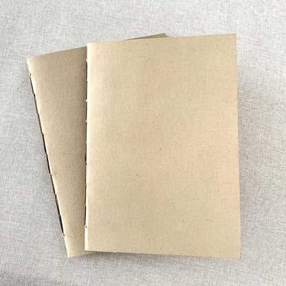 A6 Dot Grid Travelers Notebook Insert - Fountain Pen Friendly, Hand-Stitched Kraft Cover