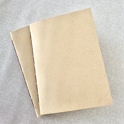 A6 Dot Grid Travelers Notebook Insert - Fountain Pen Friendly, Hand-Stitched Kraft Cover