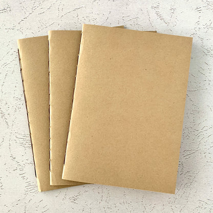 A5 Dot Grid Travelers Notebook Insert – Fountain Pen Friendly, Hand-Stitched Kraft Cover