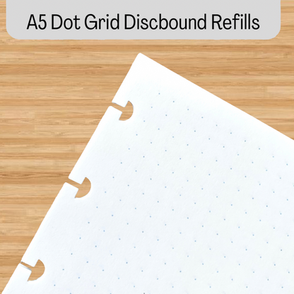 Dot Grid Discbound Notebook Insert - A5 Junior - Dot Grid - Fountain Pen Friendly Paper