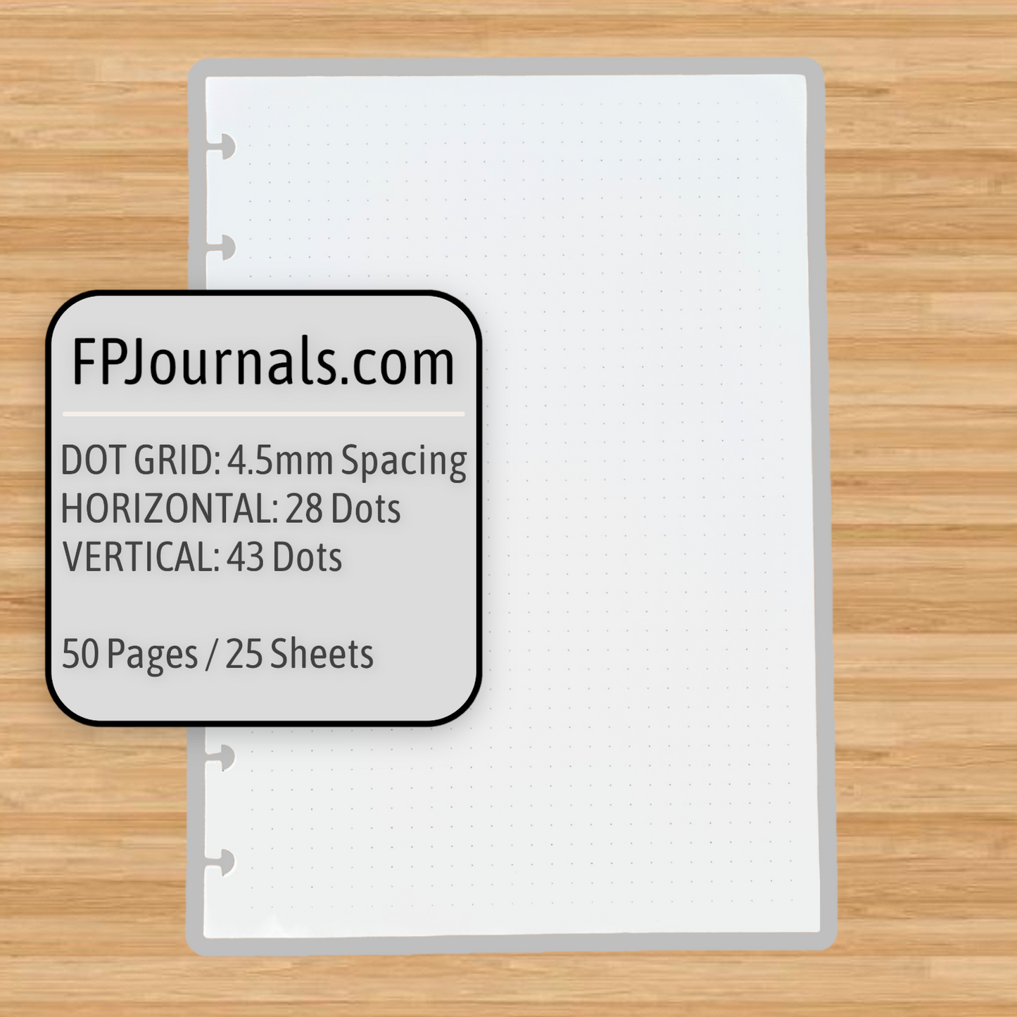 Dot Grid Discbound Notebook Insert - A5 Junior - Dot Grid - Fountain Pen Friendly Paper