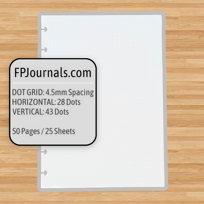 Dot Grid Discbound Notebook Insert - A5 Junior - Dot Grid - Fountain Pen Friendly Paper